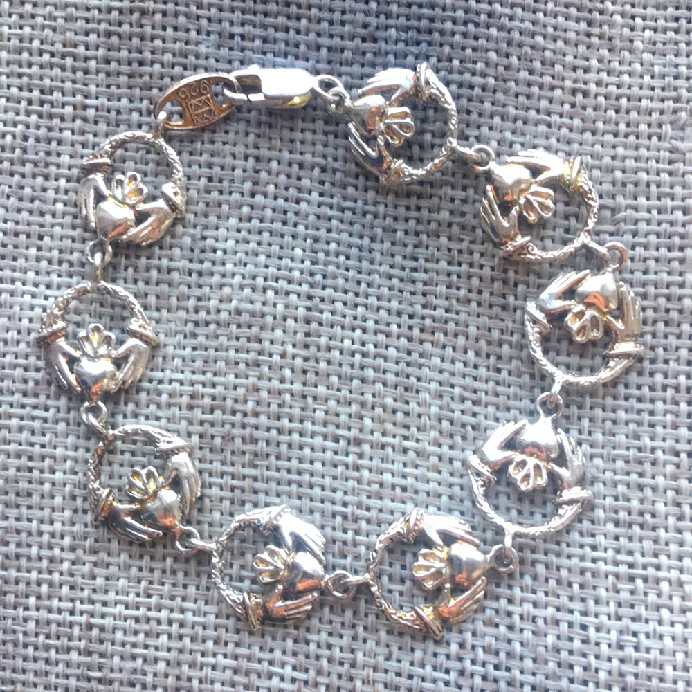 Signed Sterling Silver My Way Claddagh Irish Bracelet